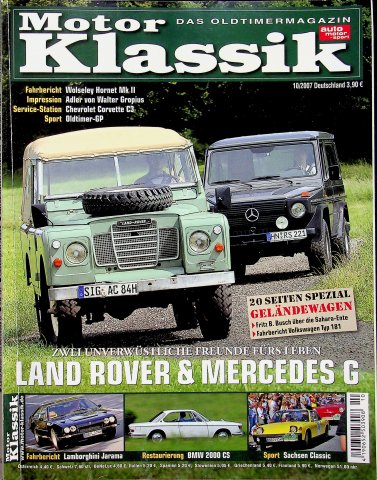 Deckblatt Motor Klassik (10/2007)